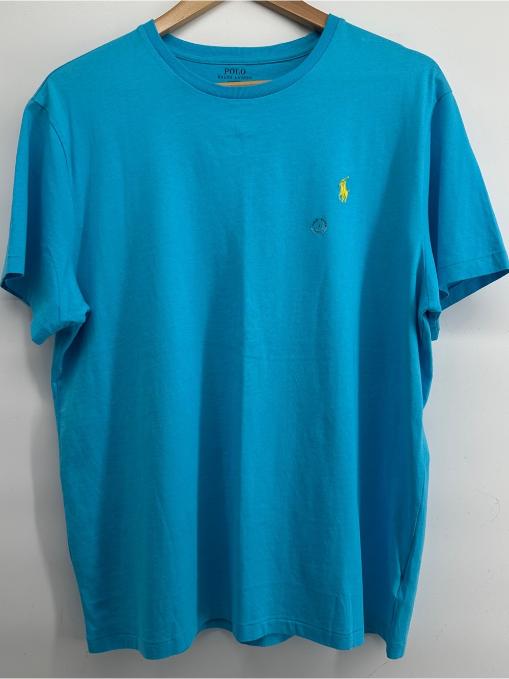 Polo Ralph Lauren Turquoise Cotton Pony Logo Tee Large
